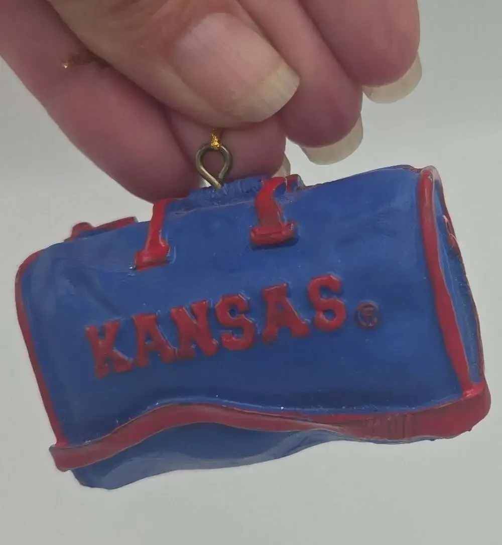 University of Kansas Jayhawks Duffle Bag Christmas Ornament